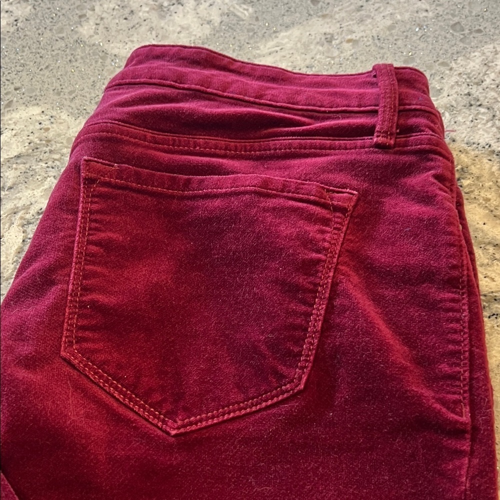 Old Navy Burgundy Velvet Pants Size 10 - Picture 4 of 7